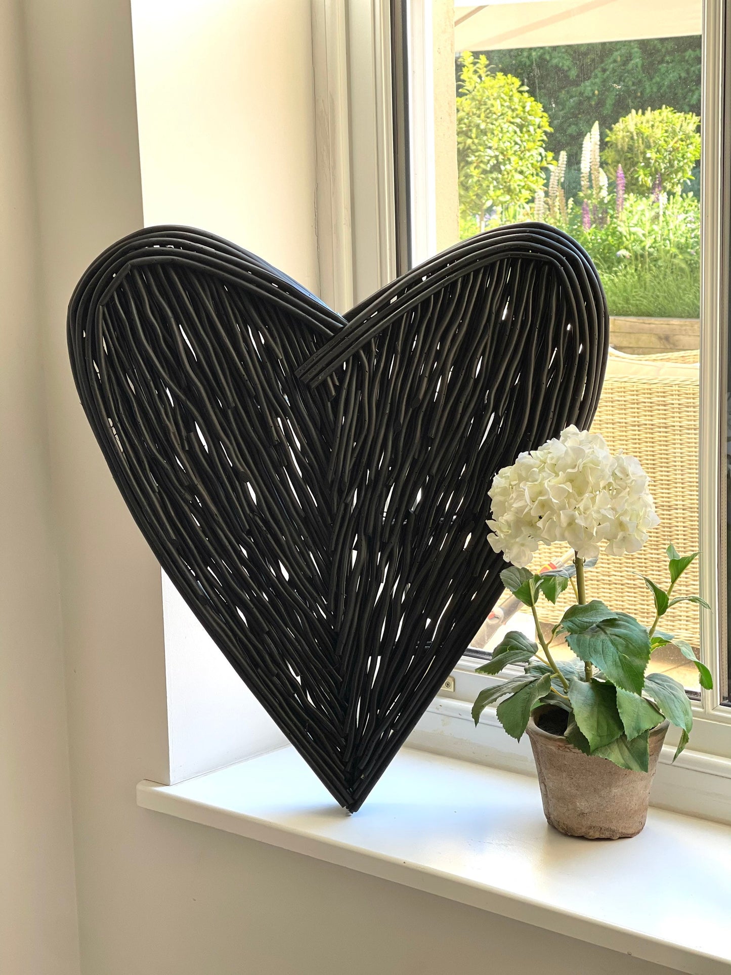 Large Black Wicker Heart- 85cm