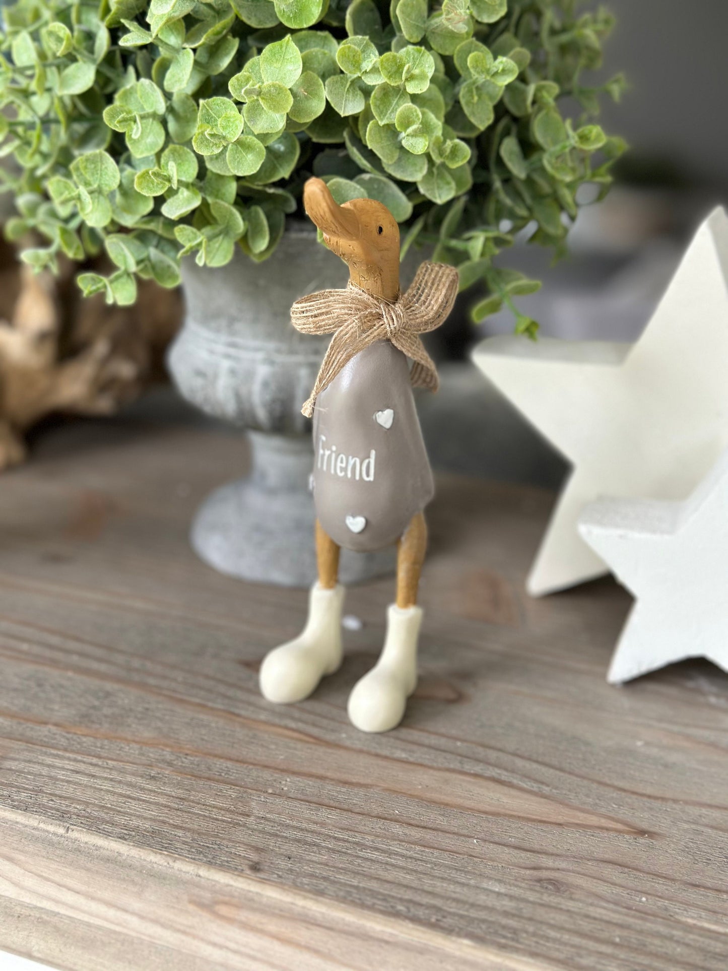 Grey Heart Friend Duck