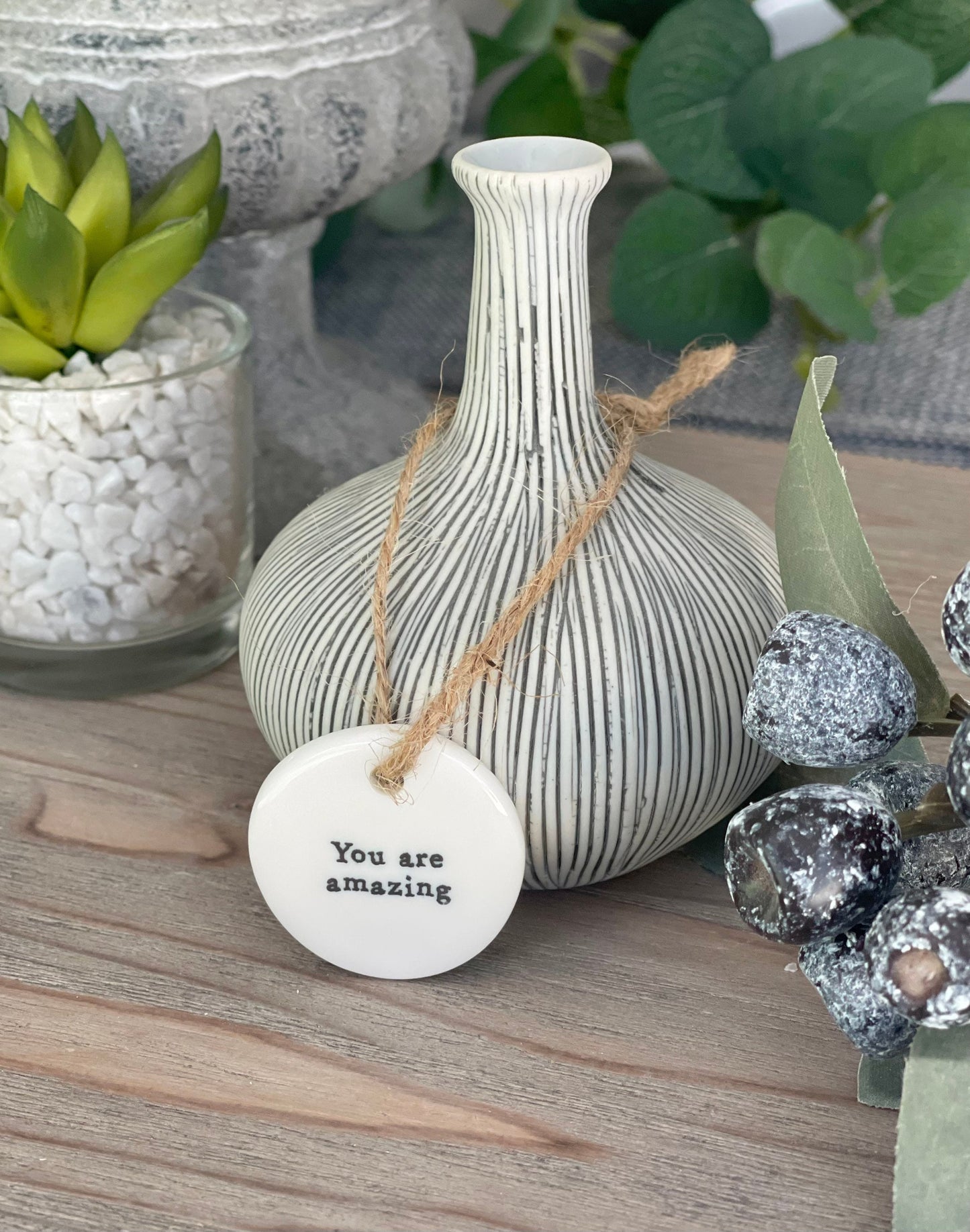 You Are Amazing Porcelain Hanging Token