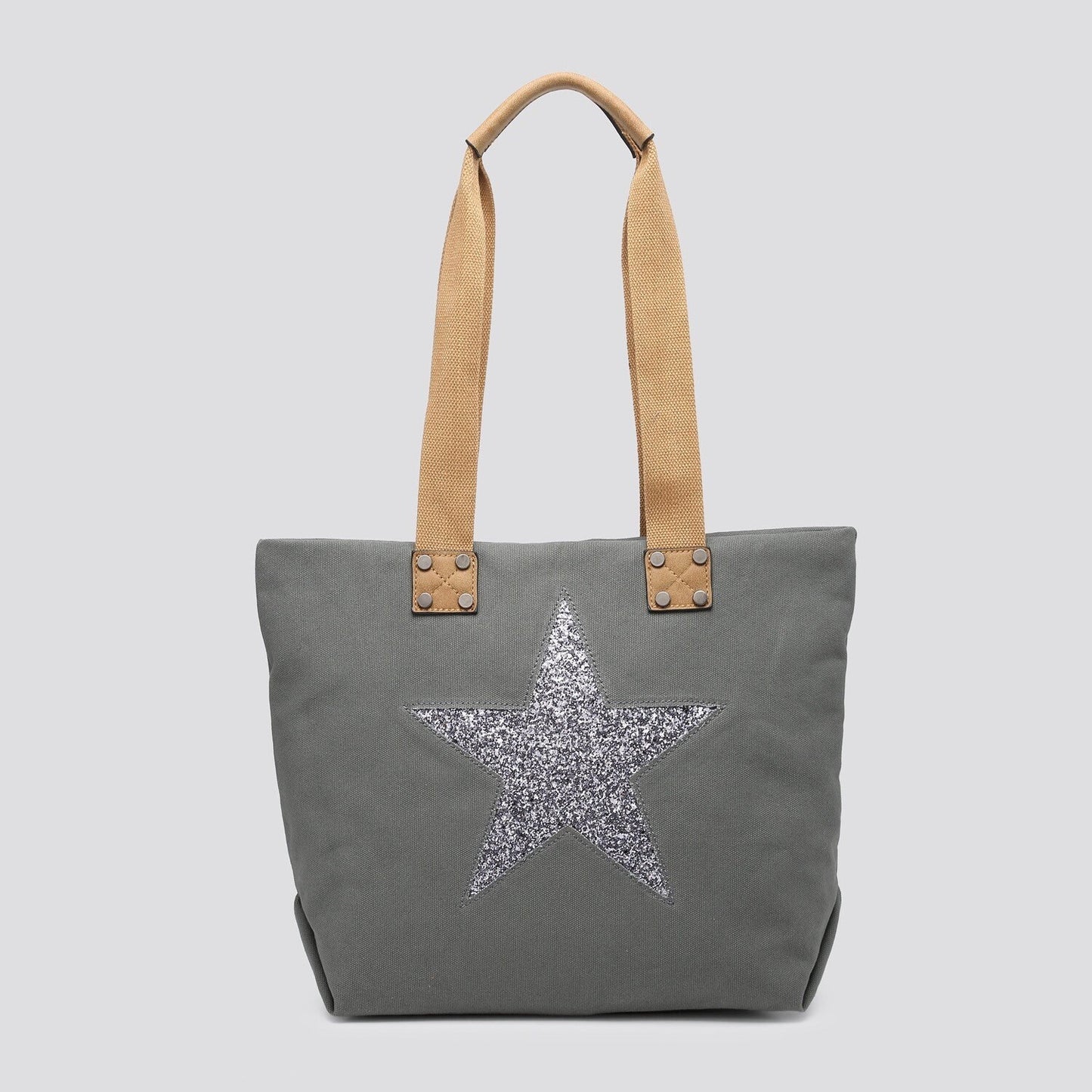 Dark Grey Encrusted Star Shoulder Bag