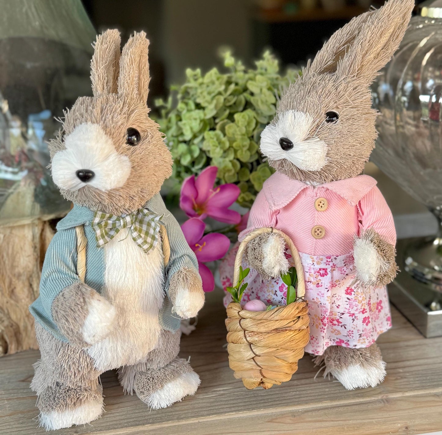 Bristle Bunny with Egg Baskets - Sold Individually
