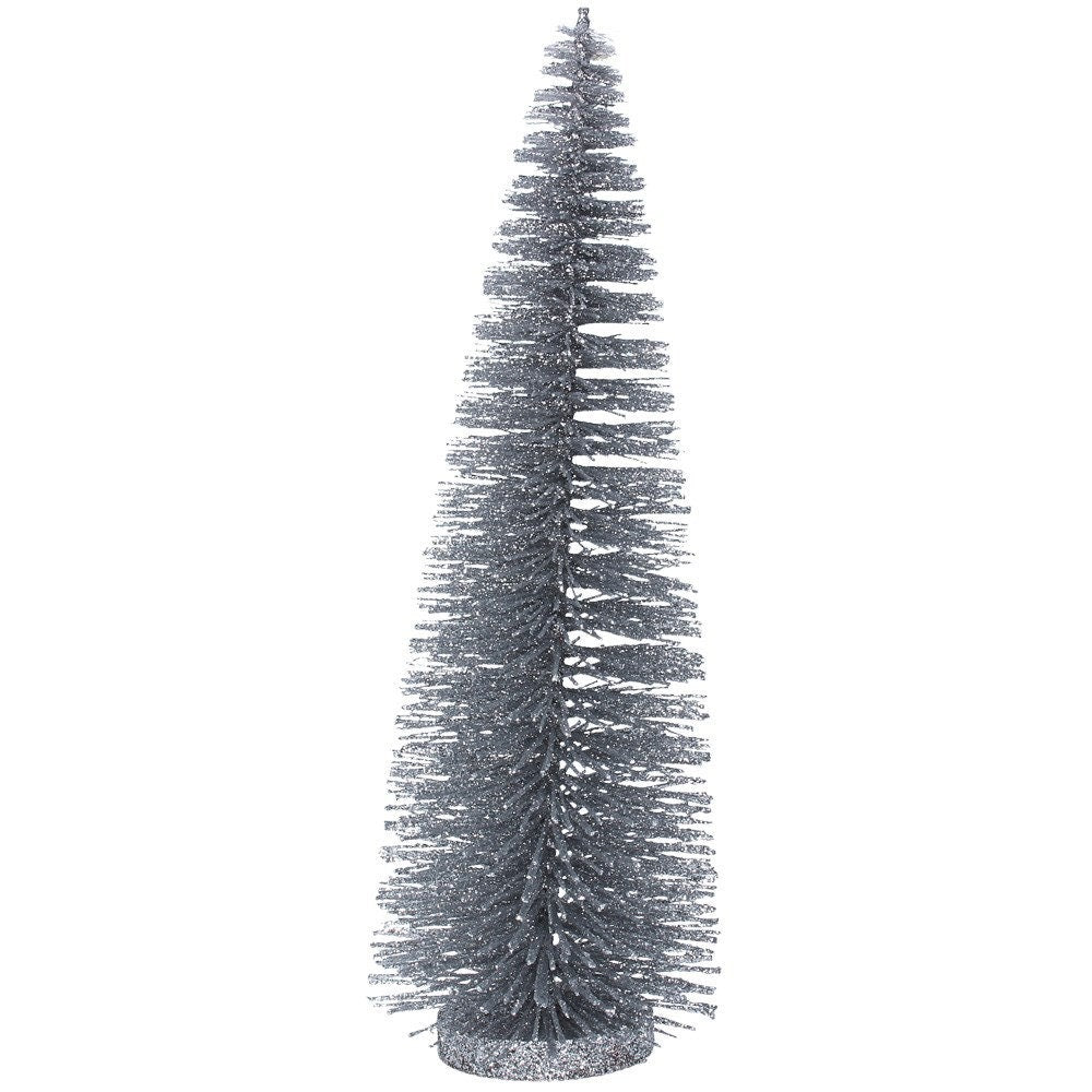Silver Bristle Orn 36cm - Iridescent Brush Tree