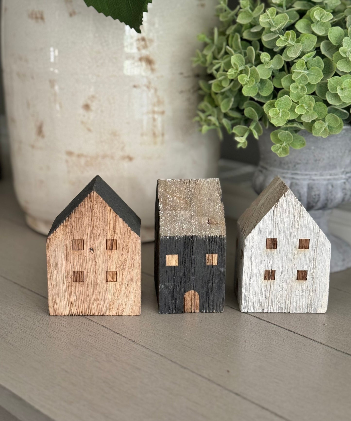 Wooden House Blocks - 3 Colours Available