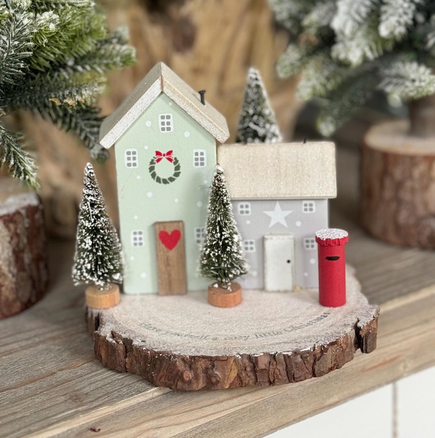 Christmas Festive Wooden House Scene