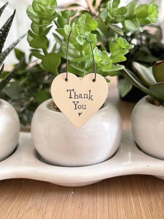 East of India little keepsake heart gift tag - Thank You