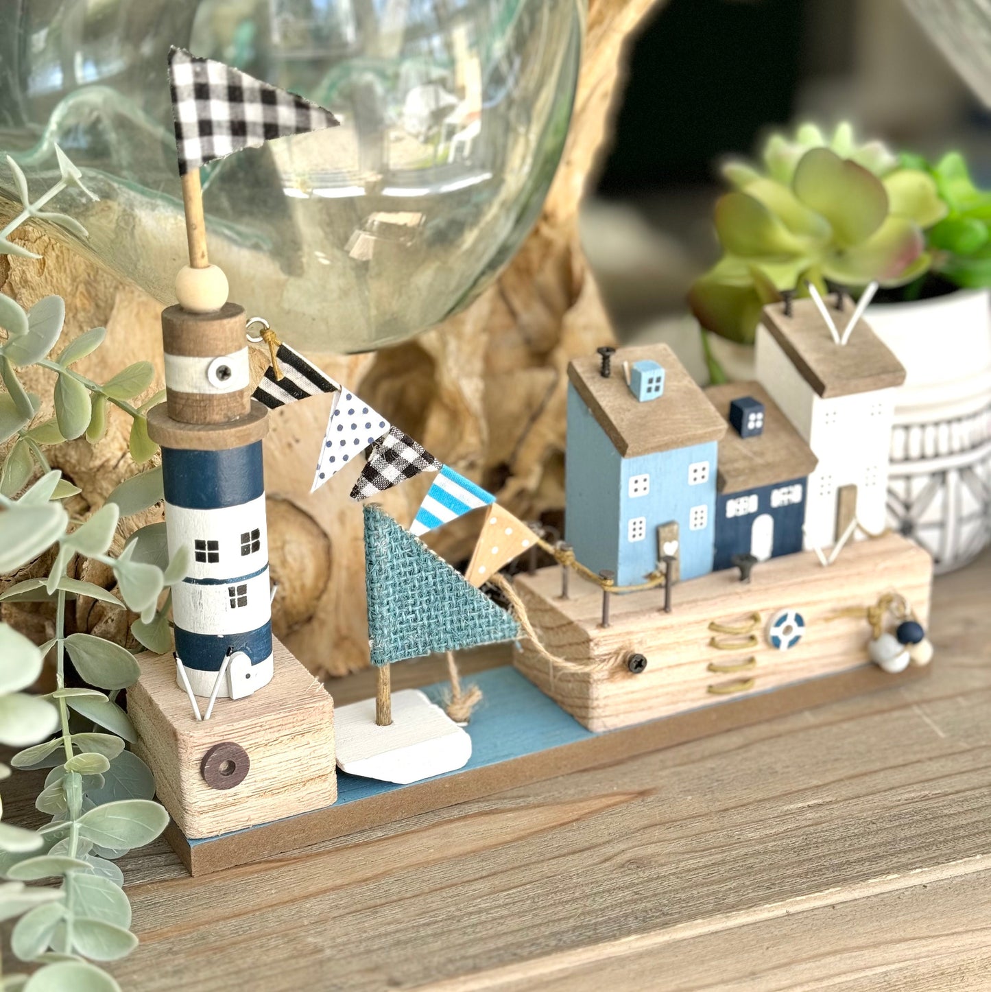 Wooden Seaside Beach House Ornament