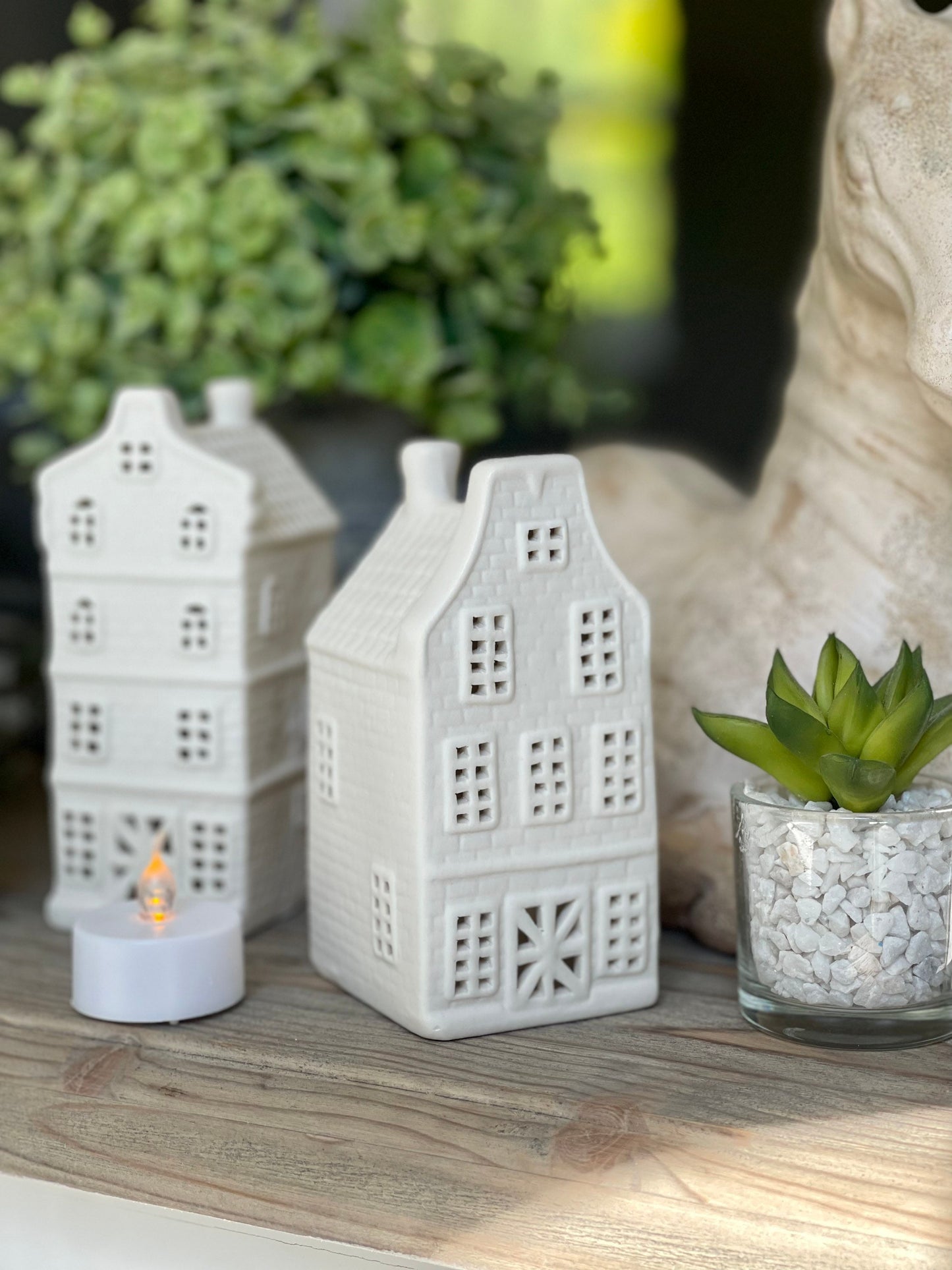 Porcelain White House Light Houses - 3 Design Options