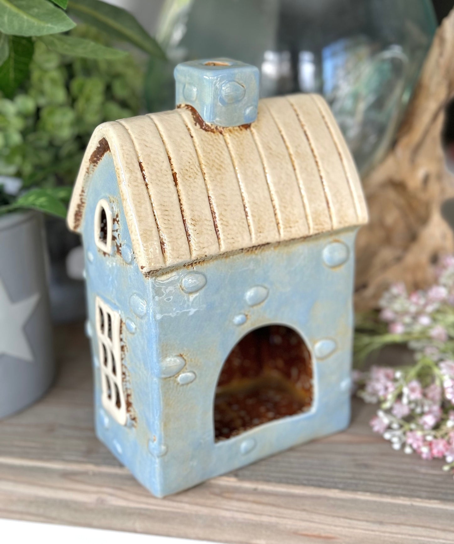 NEW! Country House with Dormer Window Tealight Holder