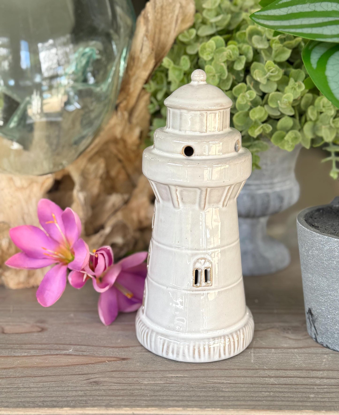 White Ceramic LED Lighthouse