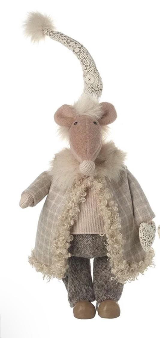 Super Soft Mr and Mrs Mouse with Fur Coats.  Available as a couple or individually