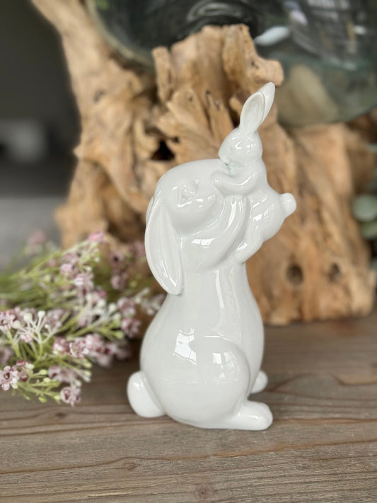 White Kissing Bunnies