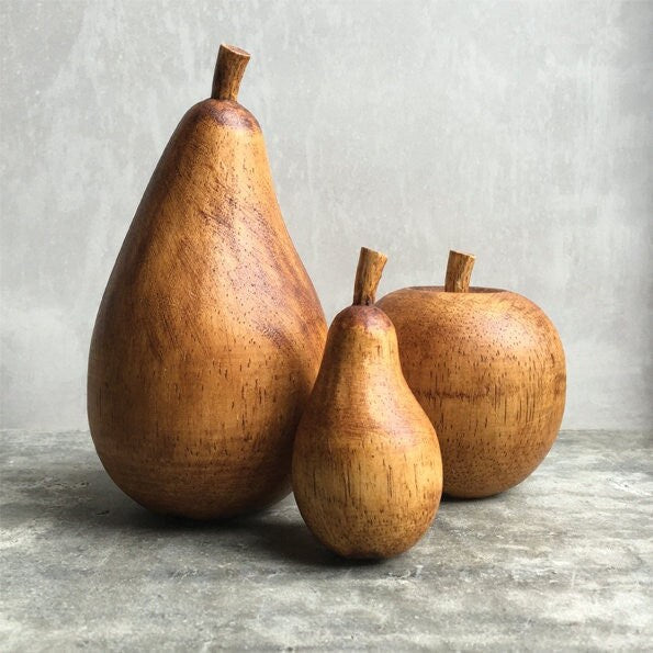 Solid Wooden Fruit - Selection of Apple and Pears