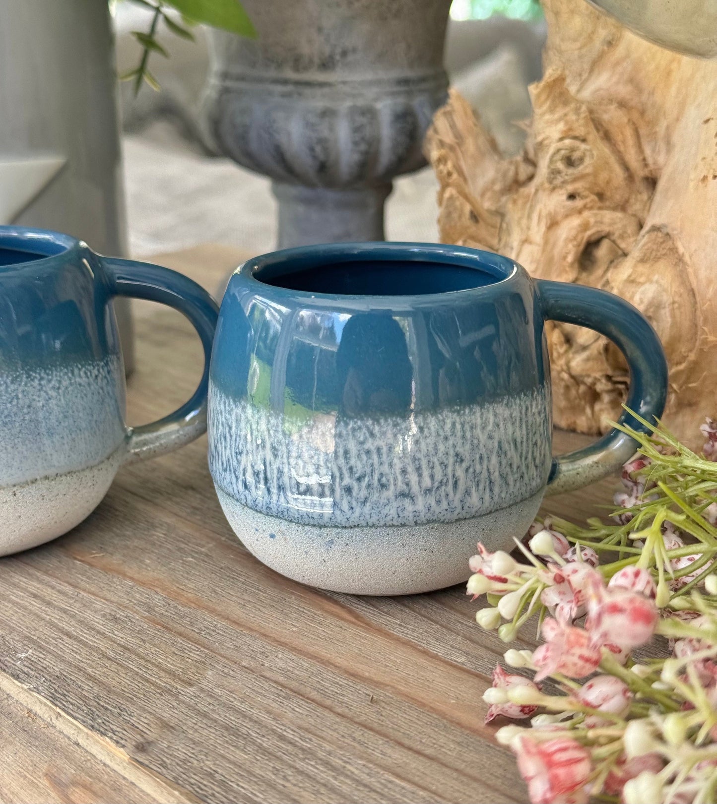 NEW! Mojave Glaze Espresso Blue Mug - Set Of 2