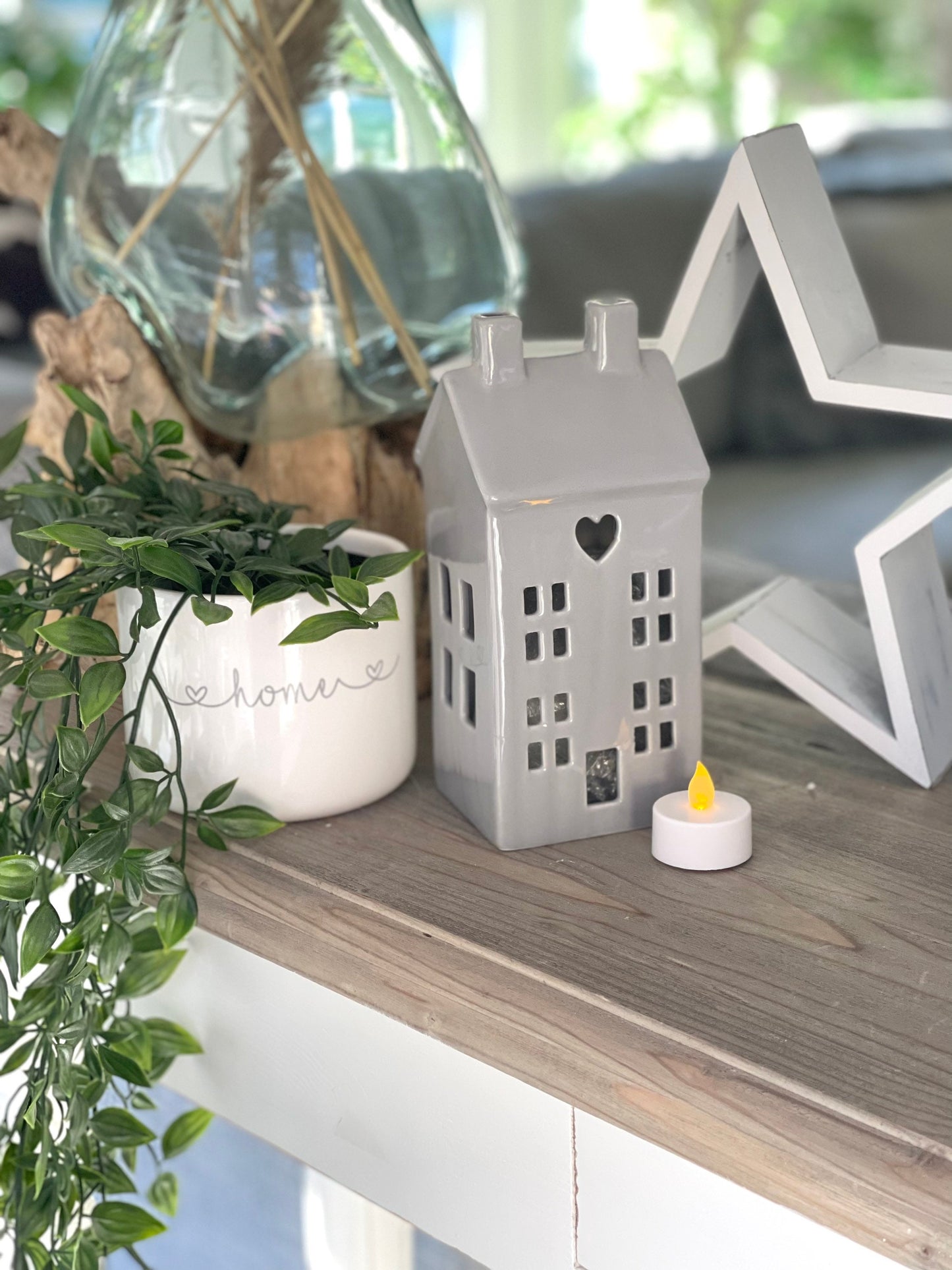 Large Ceramic LED Heart House - 2 Colours Available