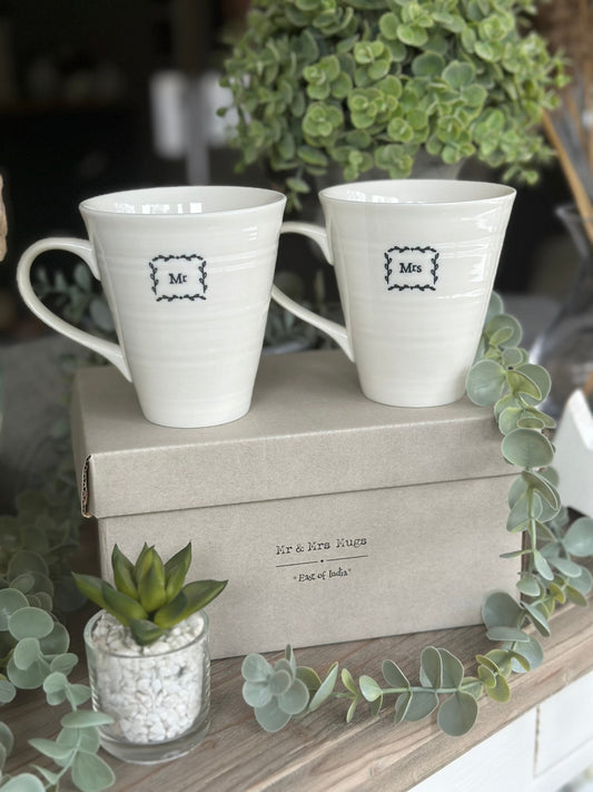 Mr & Mrs Porcelain Mug Box Set