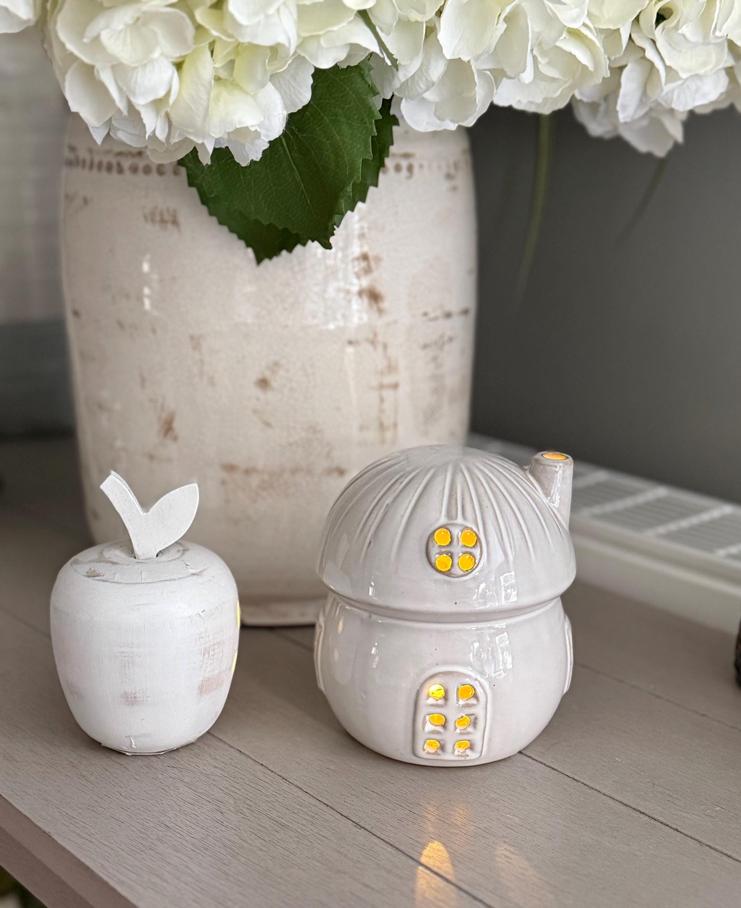 White Porcelain Mushroom LED House