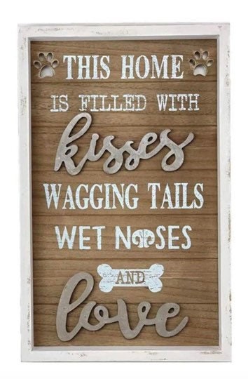 Large Love Pet Rustic Wood Framed Wall Sign