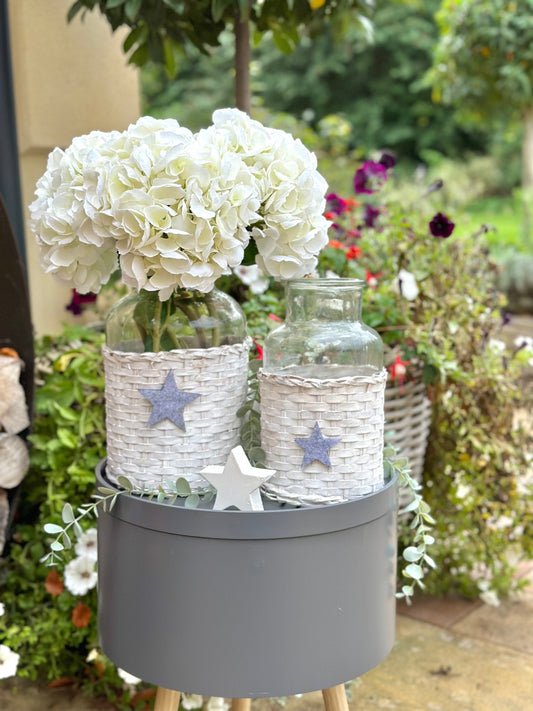 Parlane White/Grey Star Glass Jar -  Available in 2 sizes