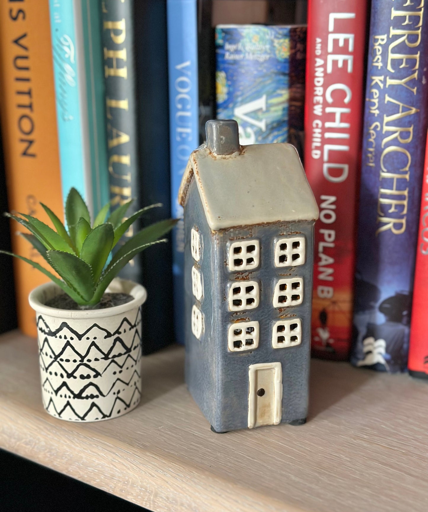 Glazed Ceramic Town House Tea lights - Available in 3 designs.