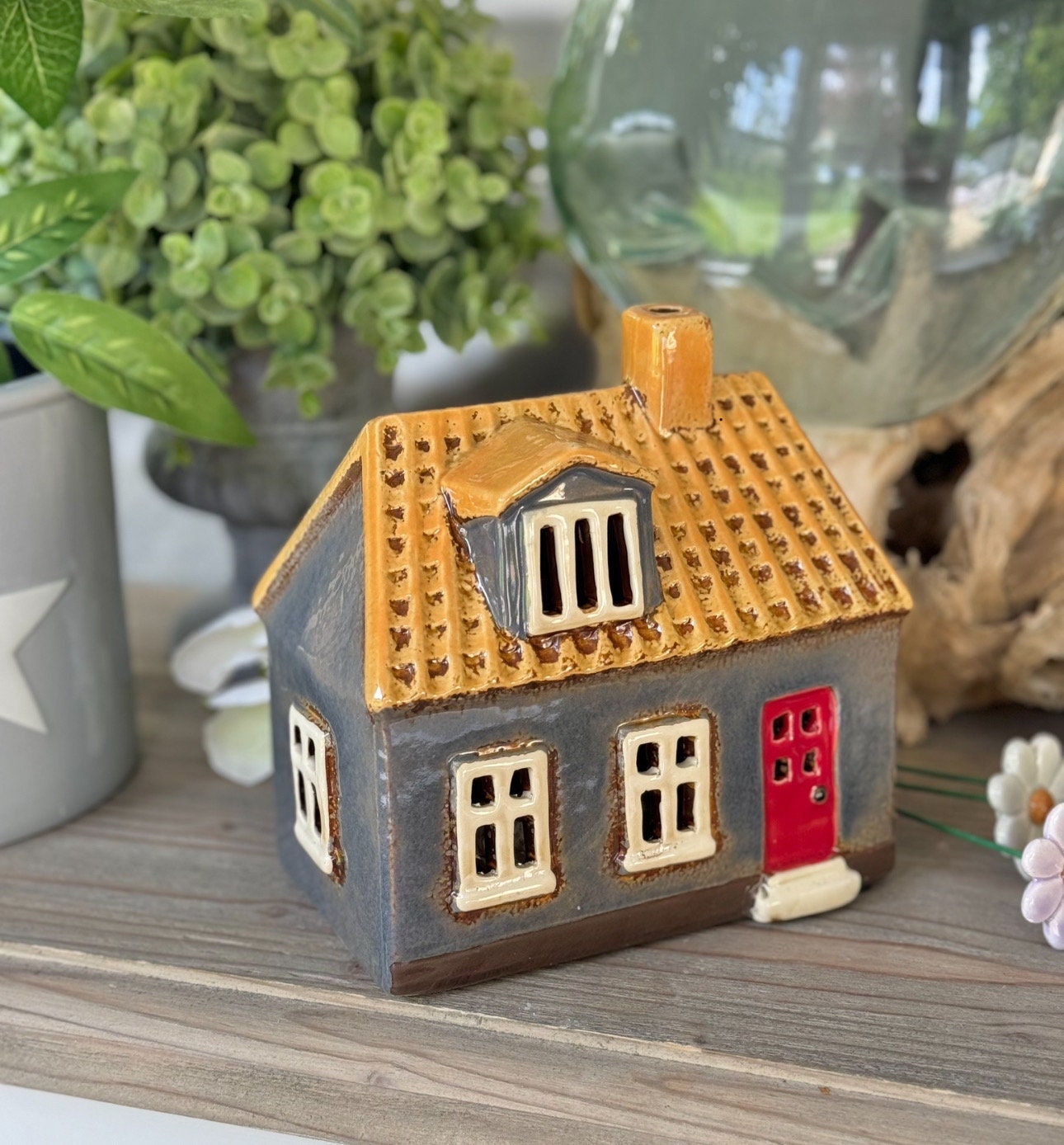 NEW! Grey Farmhouse Tealight Holder