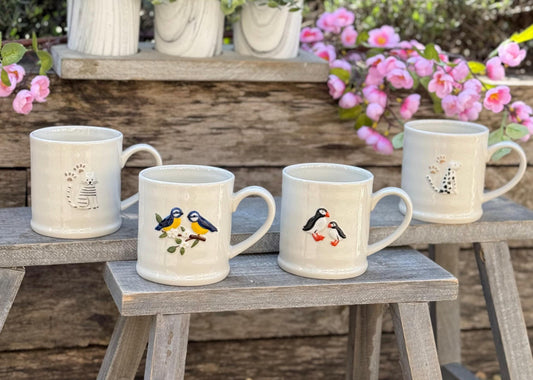 Embossed Animal Stoneware Mugs - Available in 4 designs