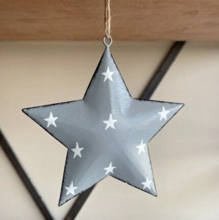 3D Grey Starry Metal Star Decoration