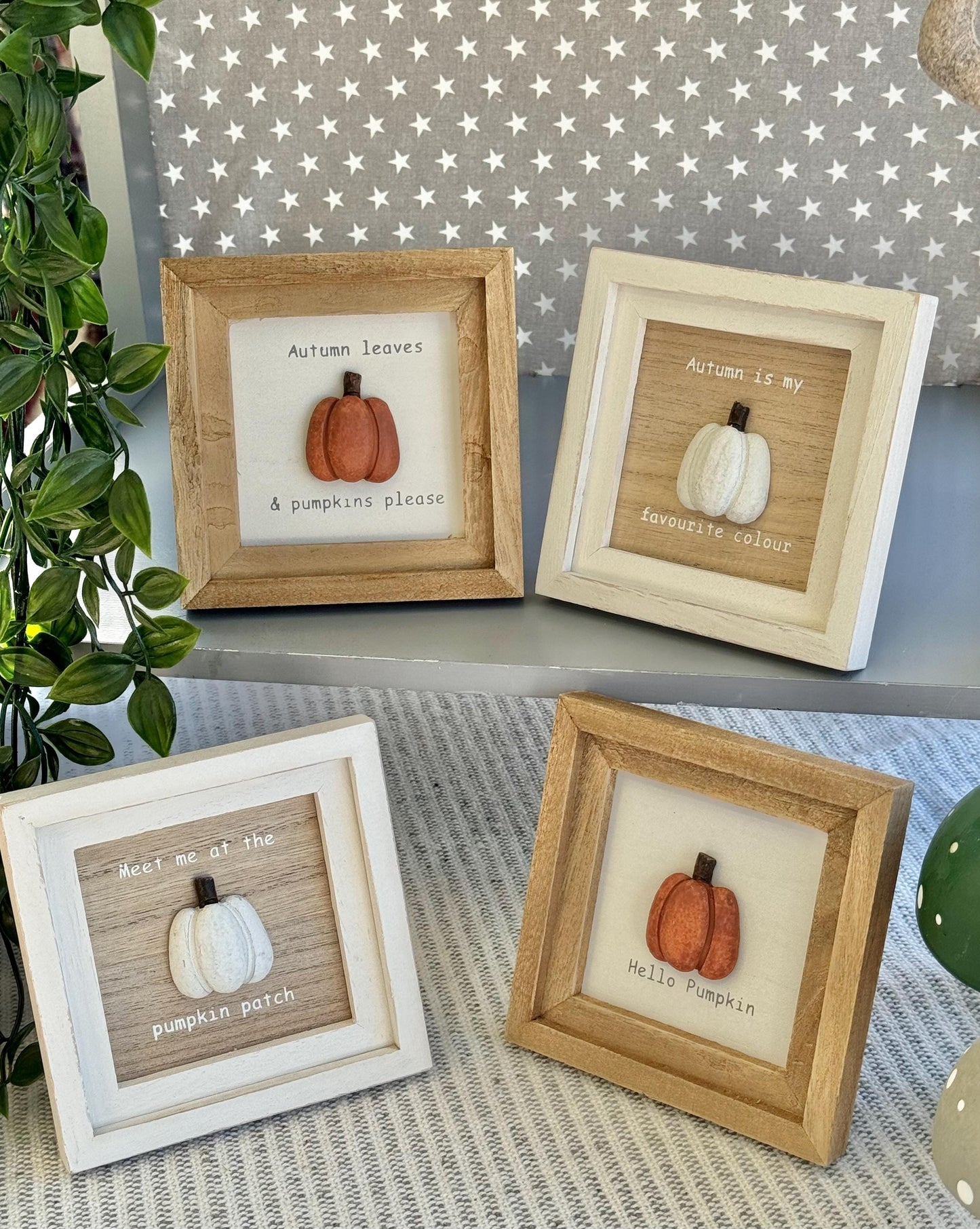 Autumn leaves and Pumpkins Autumn Signs - Available in 4 quotes