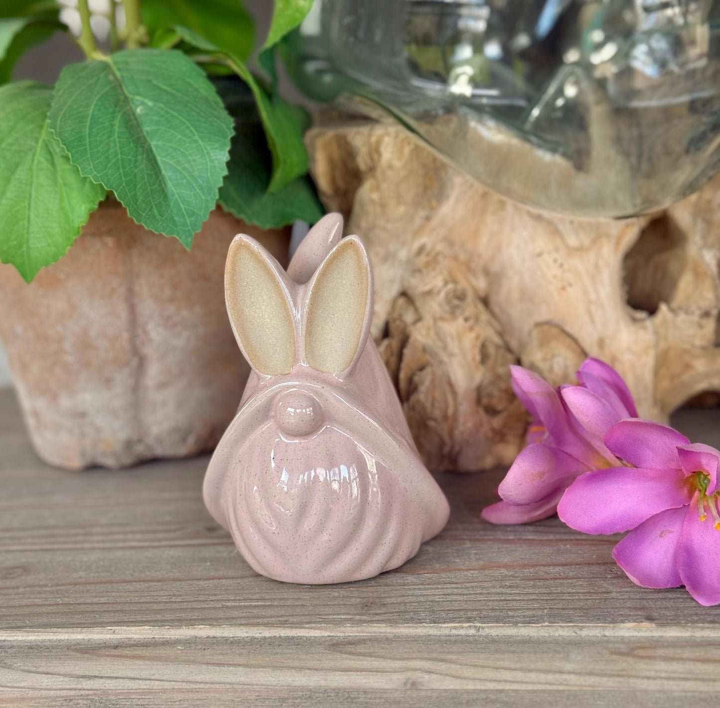 Glossy Ceramic Gnome Bunnies - Available in 3 Sizes
