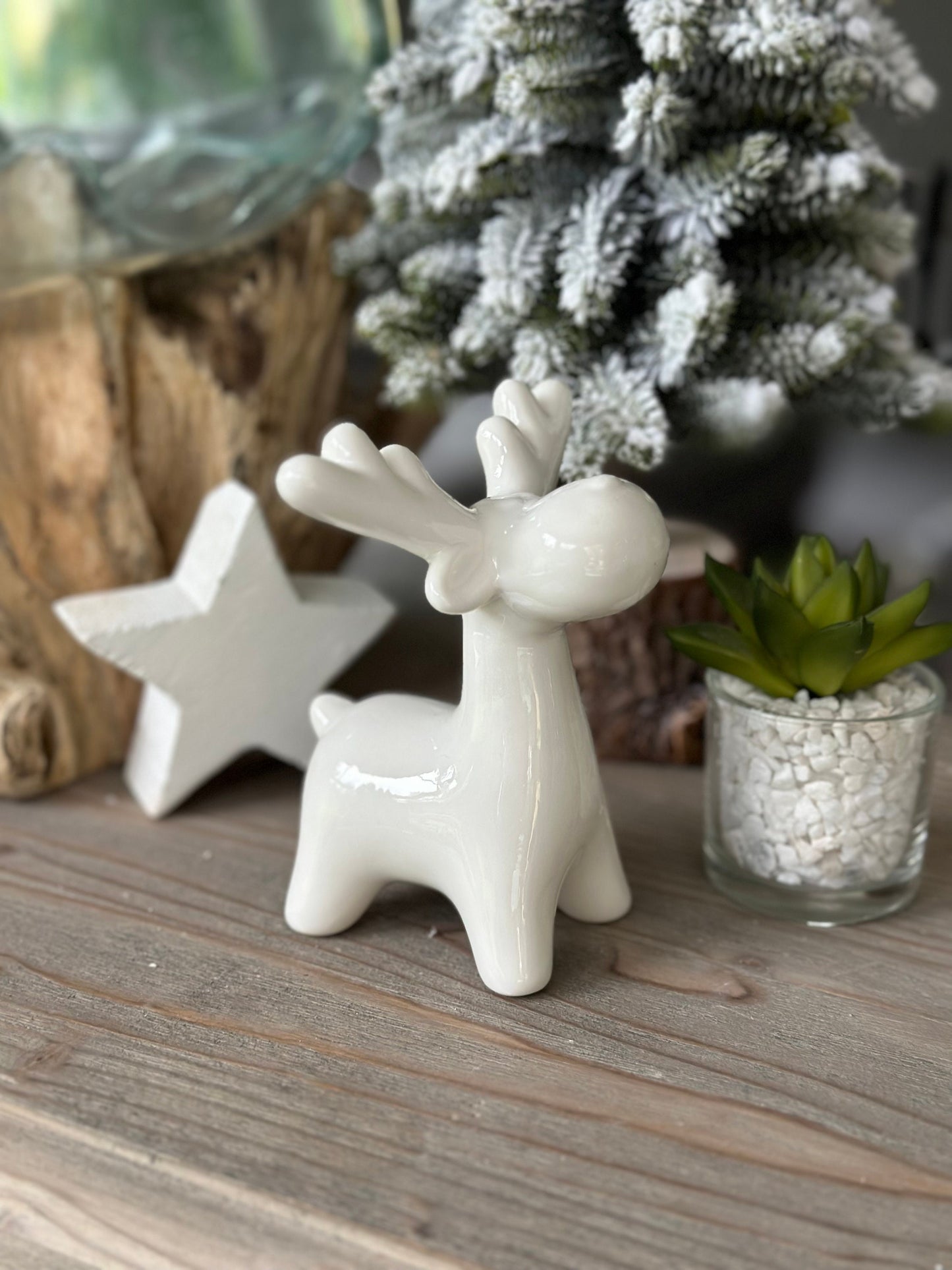 White Ceramic Reindeer