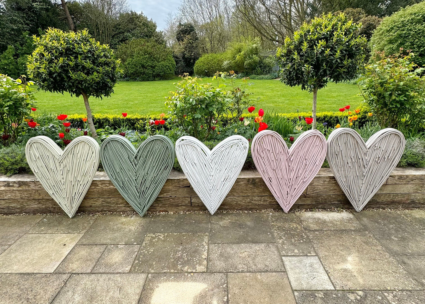 Large Old Hessian Wicker Heart- 85cm