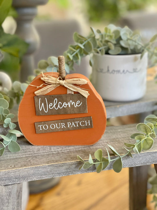 Welcome Pumpkin Sign