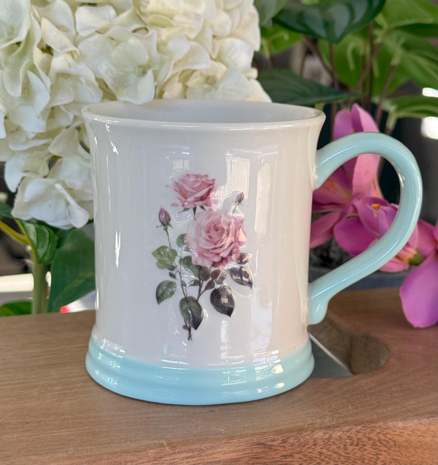 NEW Stoneware Embossed Mug - Rose, Sunflower, Thistle, Bluebells, Daffodil and Poppy