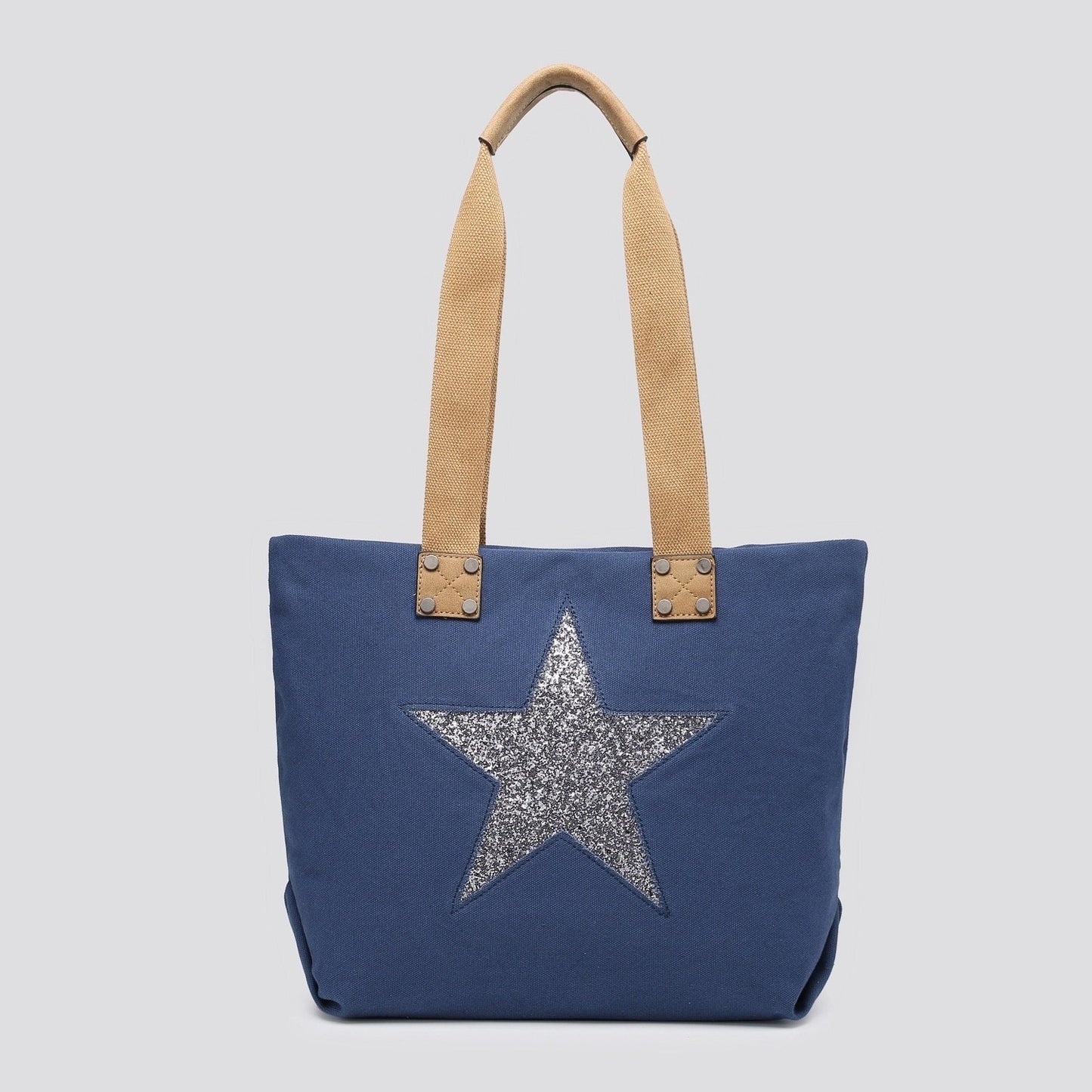 Navy Shoulder Bag with Encrusted Star