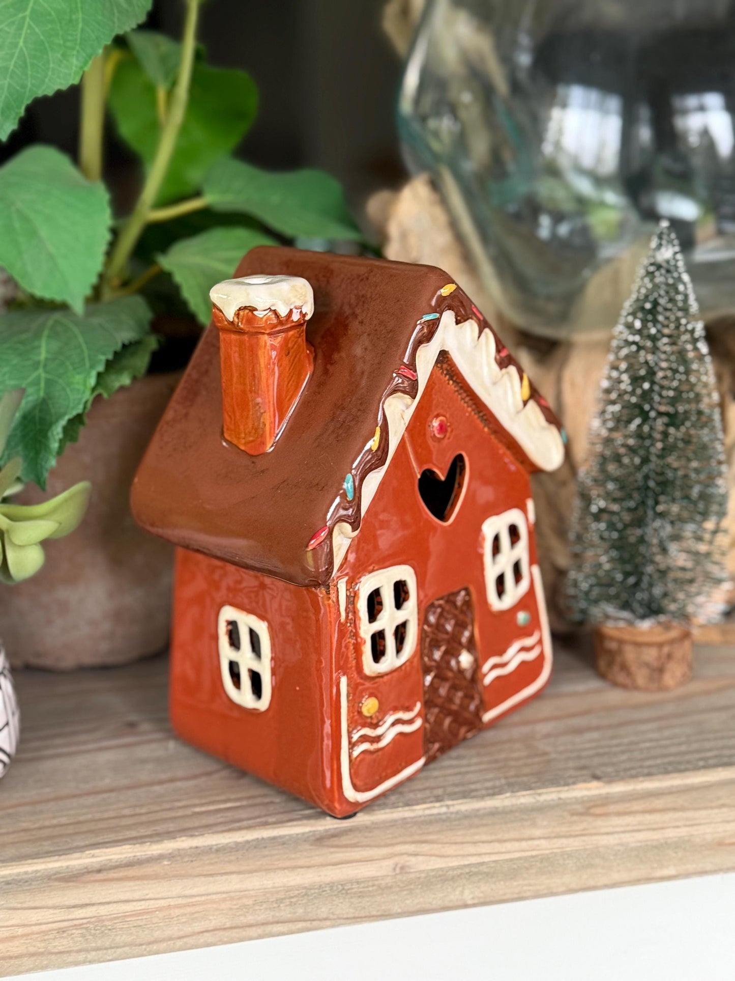 Gingerbread Ceramic Candle House