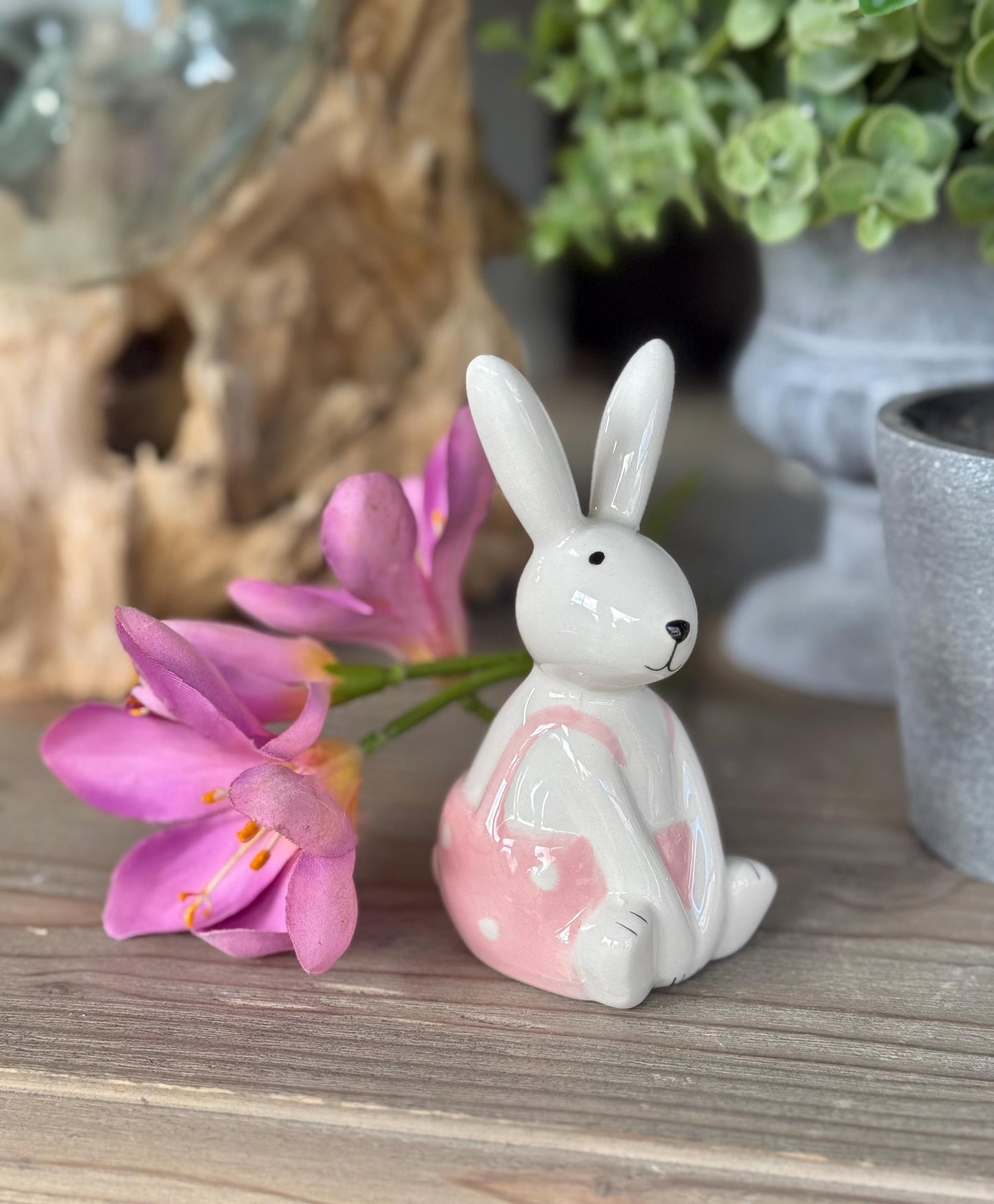 White Glossy Bunny Rabbits - 2 Sizes Available.