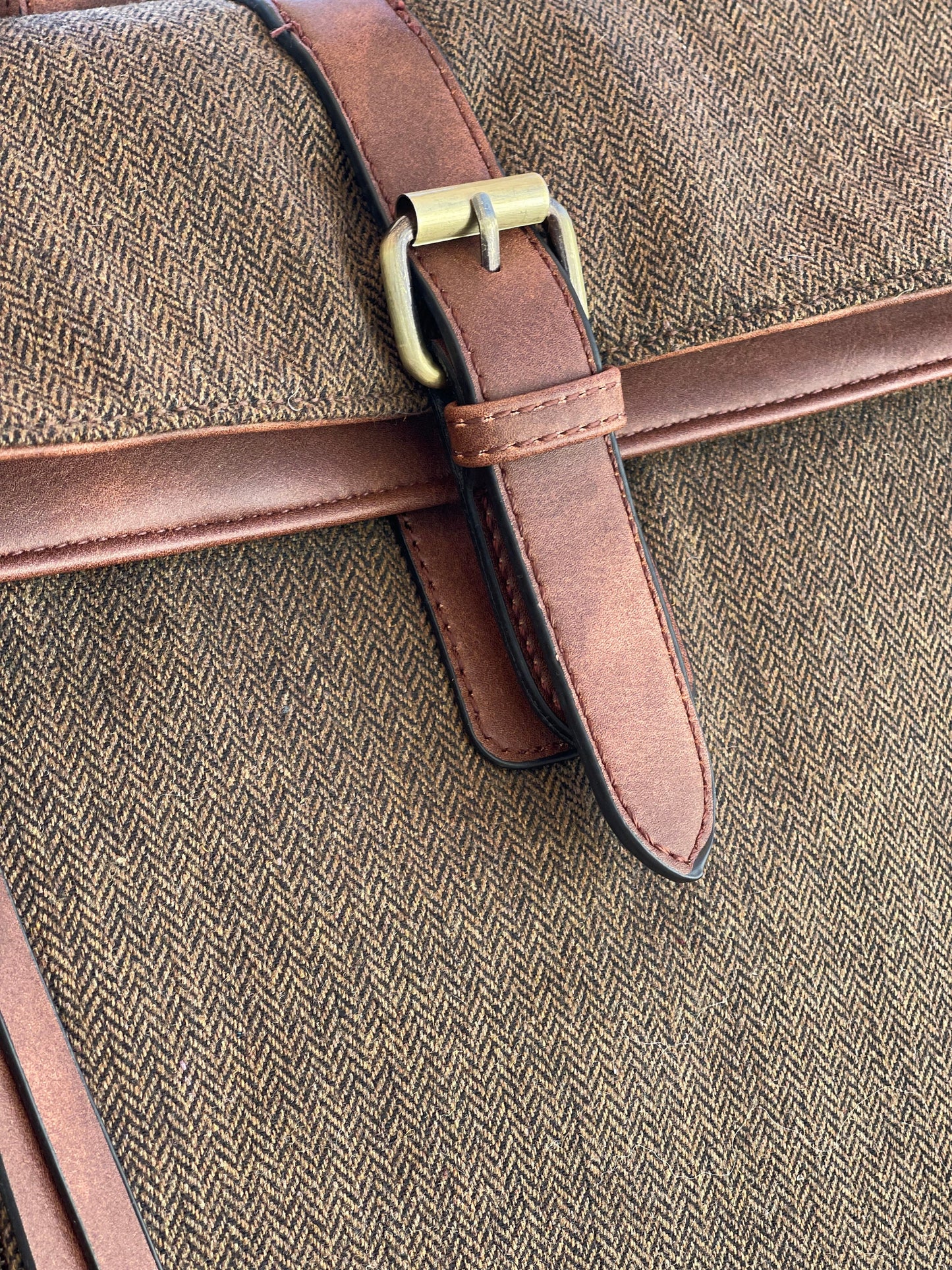 Dark Taupe Herringbone Rucksack