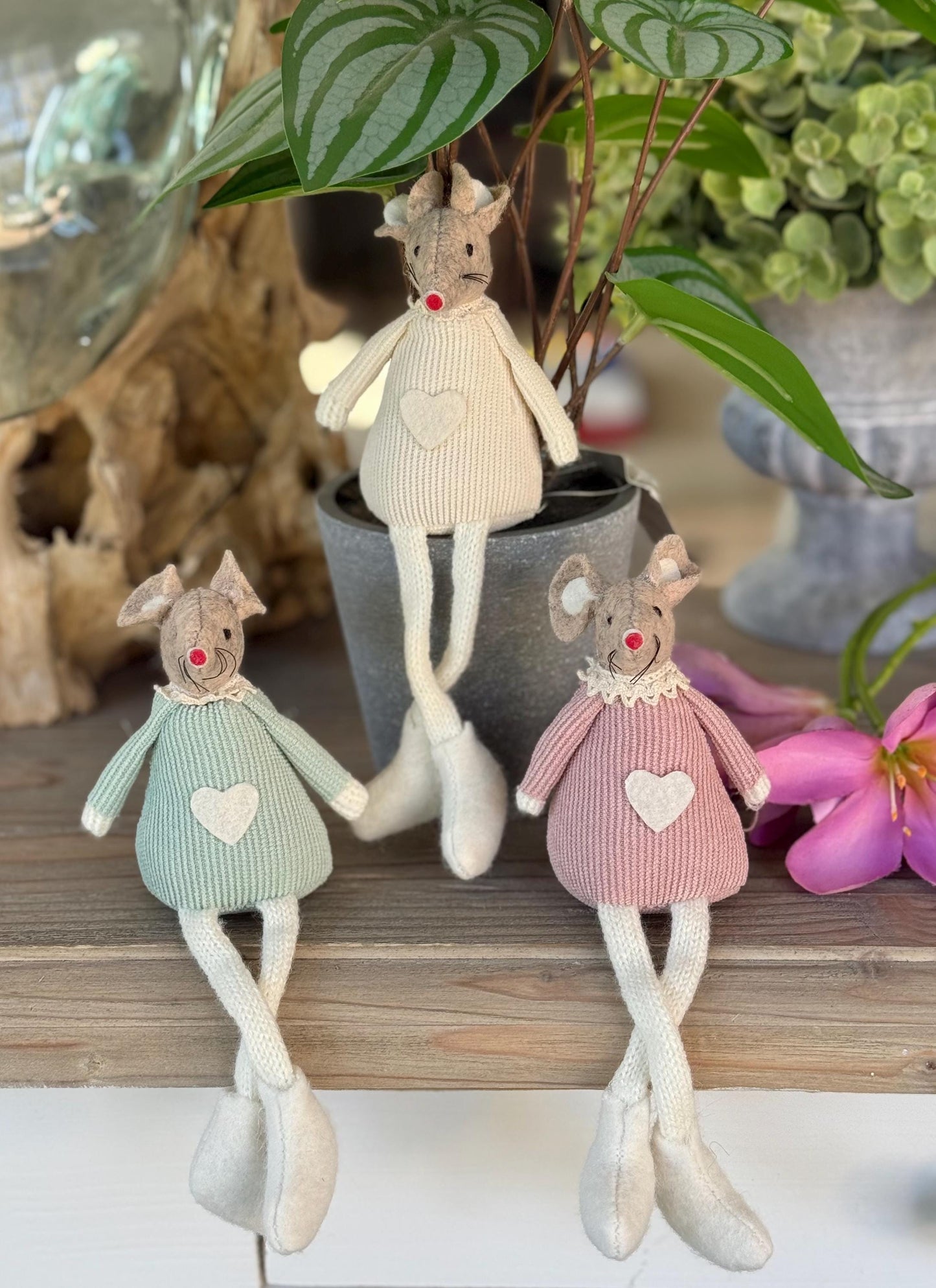 Super Soft Shelf Sitting Mice - 3 colour options, sold individually