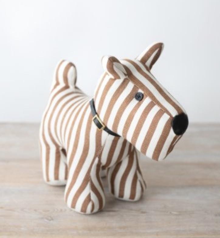 Brown Striped Terrier Dog Doorstop