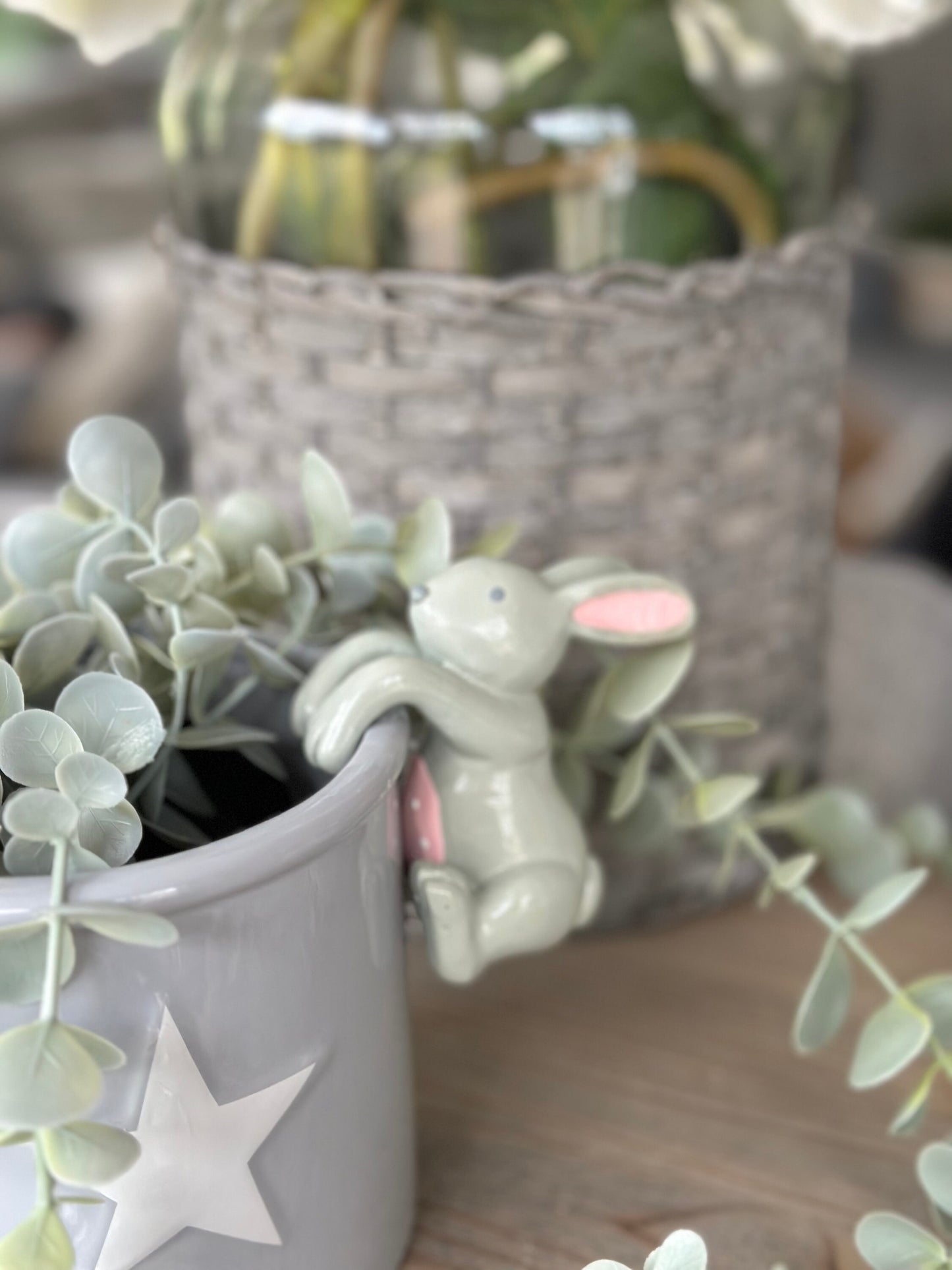 Grey Bunny Pot Hanger