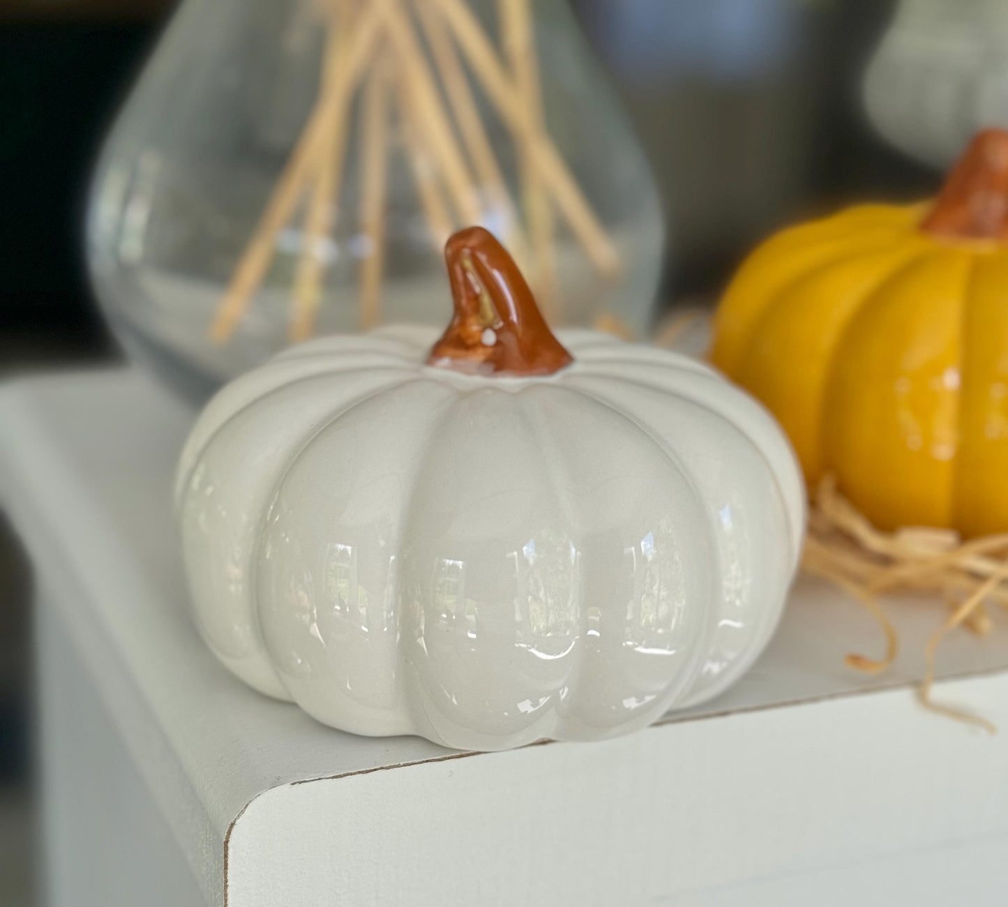 Glossy Ceramic Pumpkins - Choice of 3 Colours
