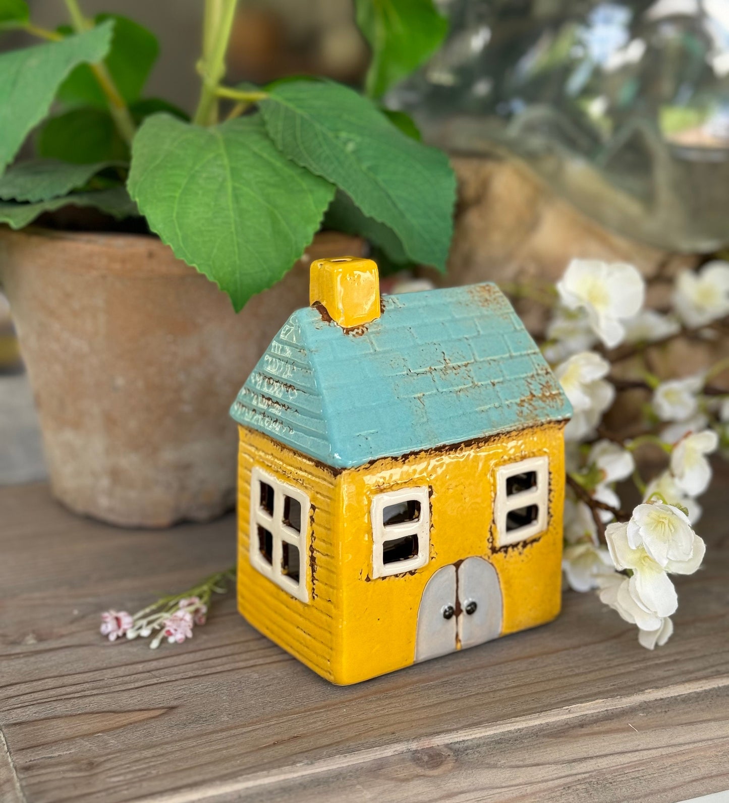 NEW! Yellow Ceramic Tealight Holder