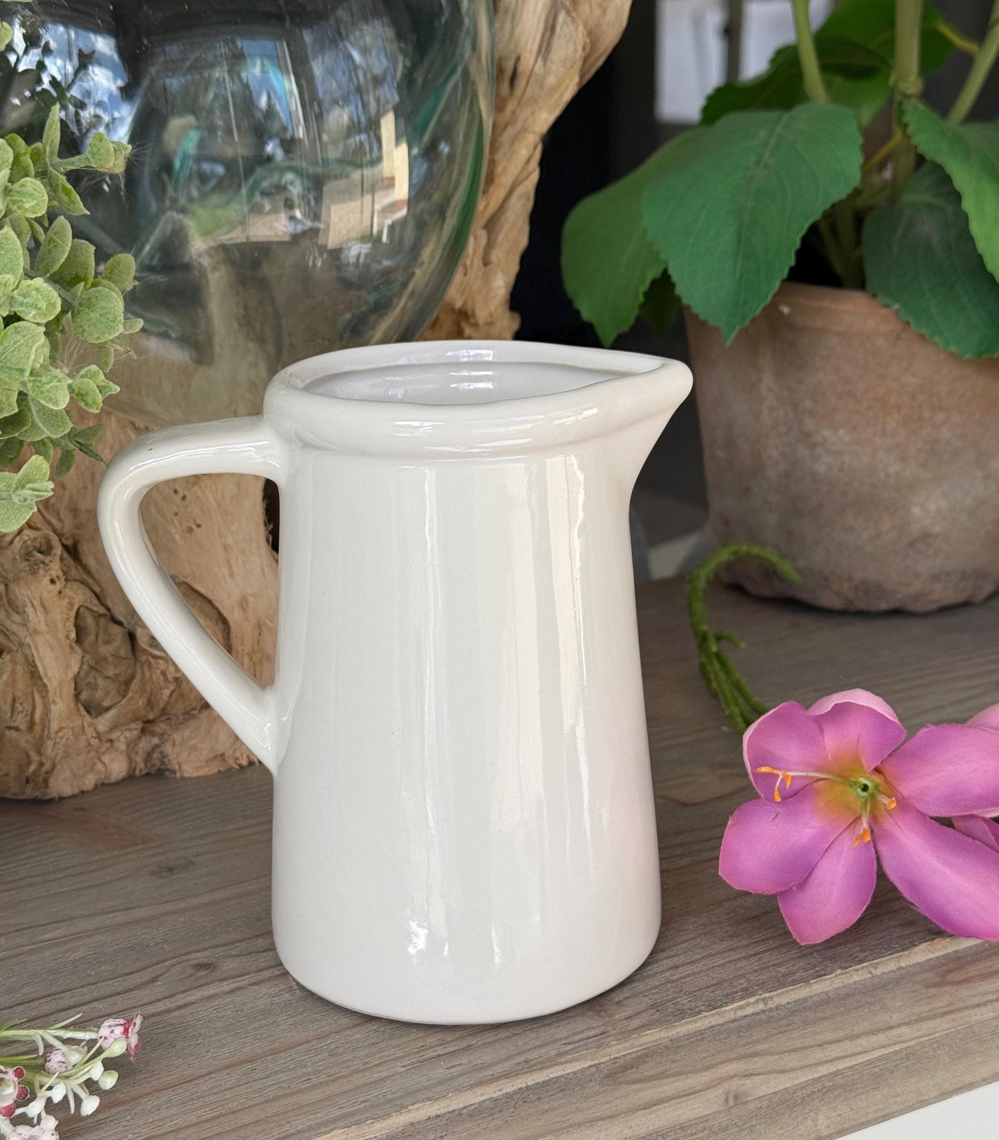 Small Classic White Ceramic Jug