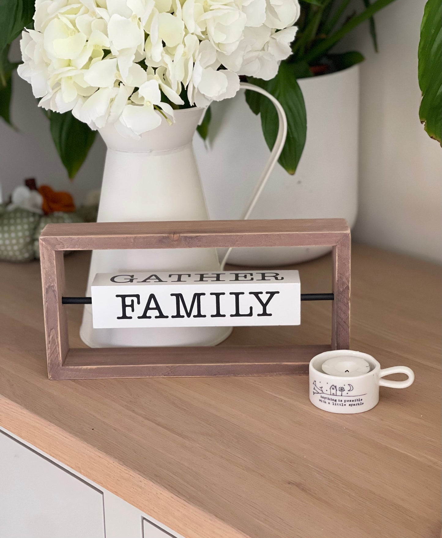 Love Gather Family Dream 4-Sided Turnable Wood Tabletop Sign