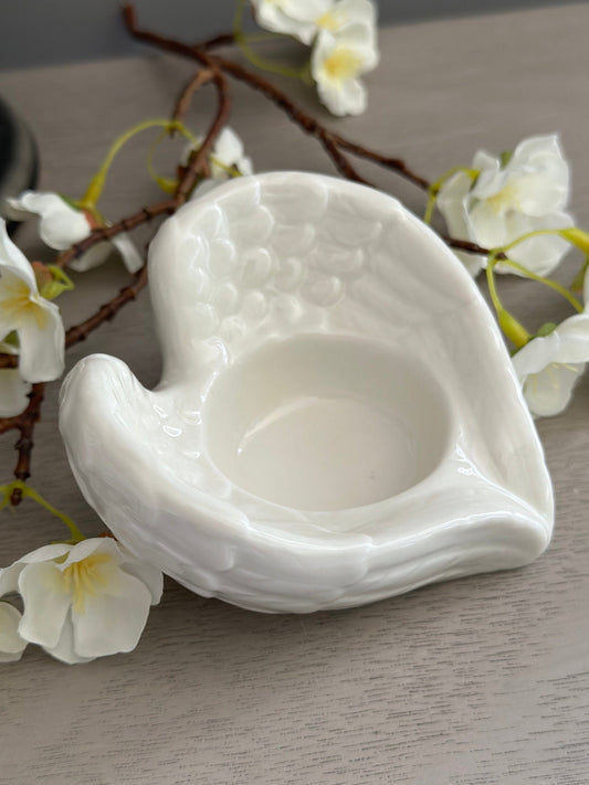 White Angel Wing Tealight holder
