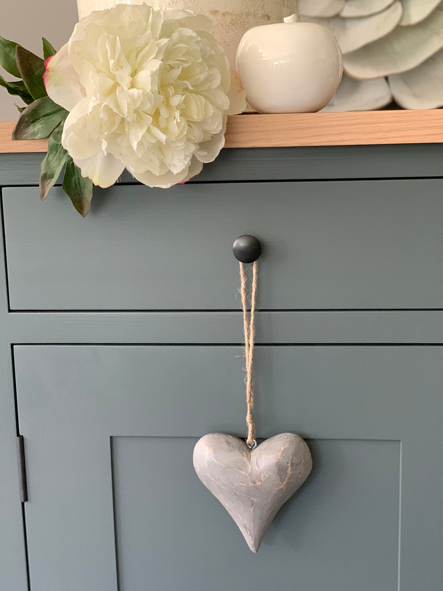 Vintage Solid Wood Heart - Grey or White