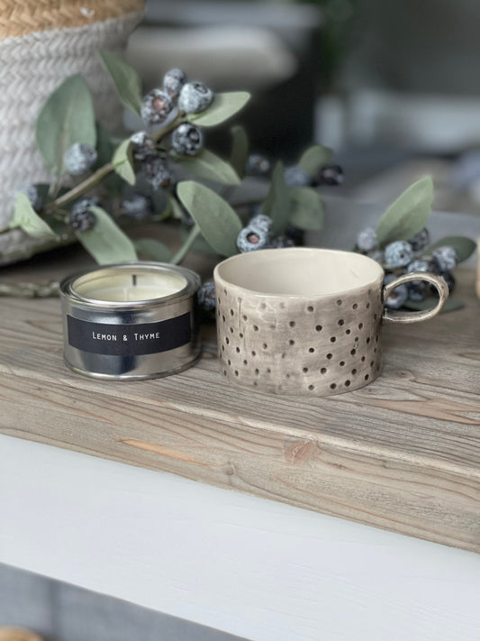 East of India Dimpled Spot Handled Candle Holder