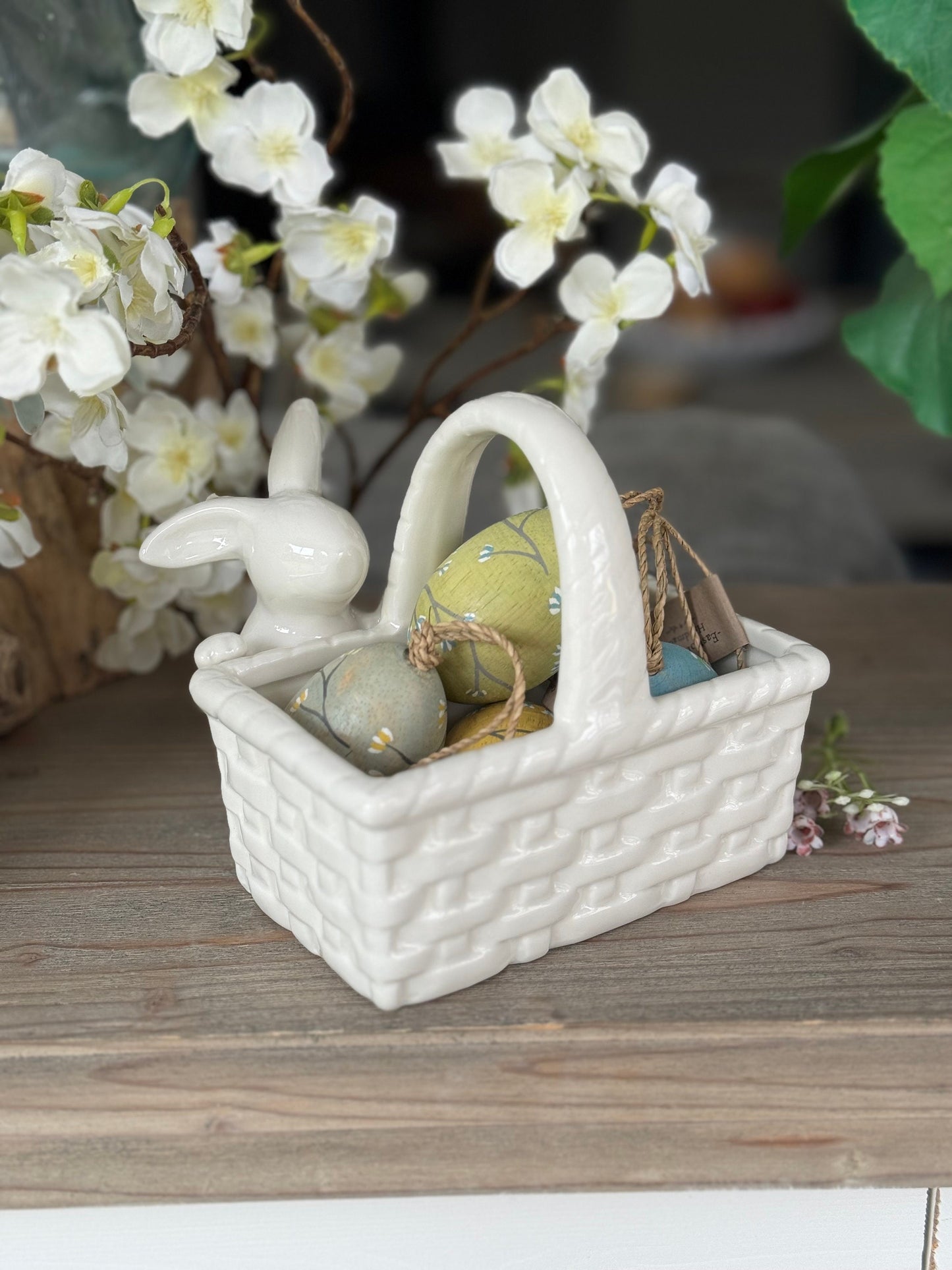 White Bunny and Basket
