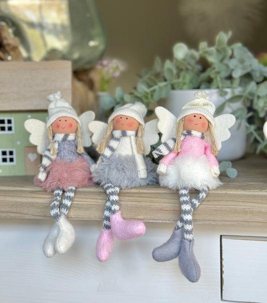 Soft Sitting Pink/White/Grey Fairies  - Available in 3 designs