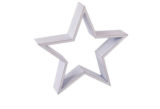 White Mantelpiece Wooden Star. Medium 36.5cm