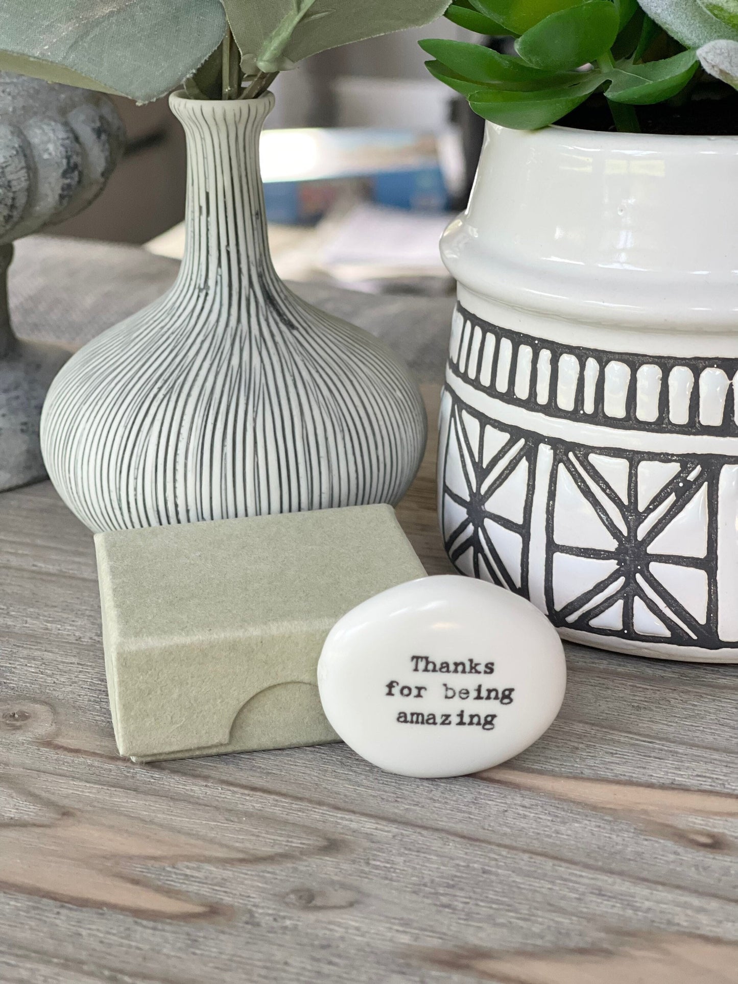 Porcelain Pebble with Giftbox - Thanks For Being Amazing